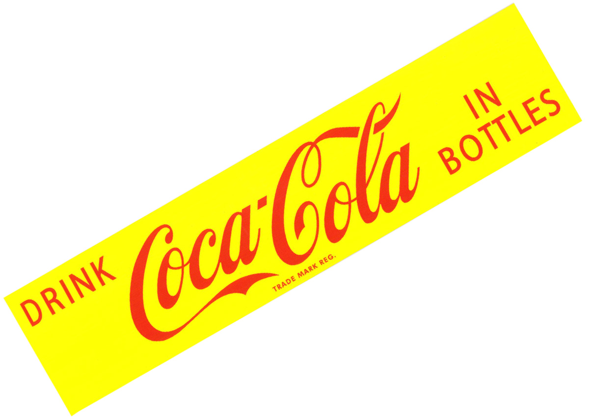 Coca-Cola★CC-BA109S★コカ・コーラ イエローステッカー★DRINK Coca-Cola IN BOTTLES/ドリンクコカ・コーラ インボトルズ