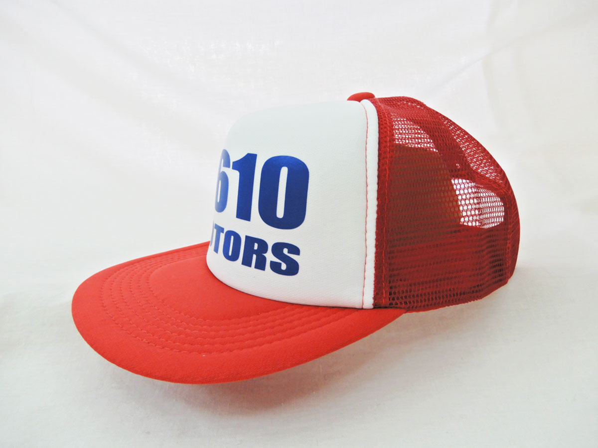 メッシュキャップ  フラットバイザー★4610MOTORS RW シロウトモータース★シロウトモータース メンズ レディース フリーサイズ 帽子 キャップ CAP ぼうし 野球帽 作業帽 タウン レジャー キャンプ BBQ 野外