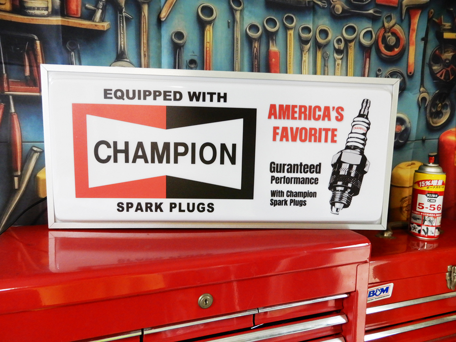 LED LIGHT BOX CHAMPION LED ライトボックス チャンピオンプラグ ガレージGoods アメリカン雑貨