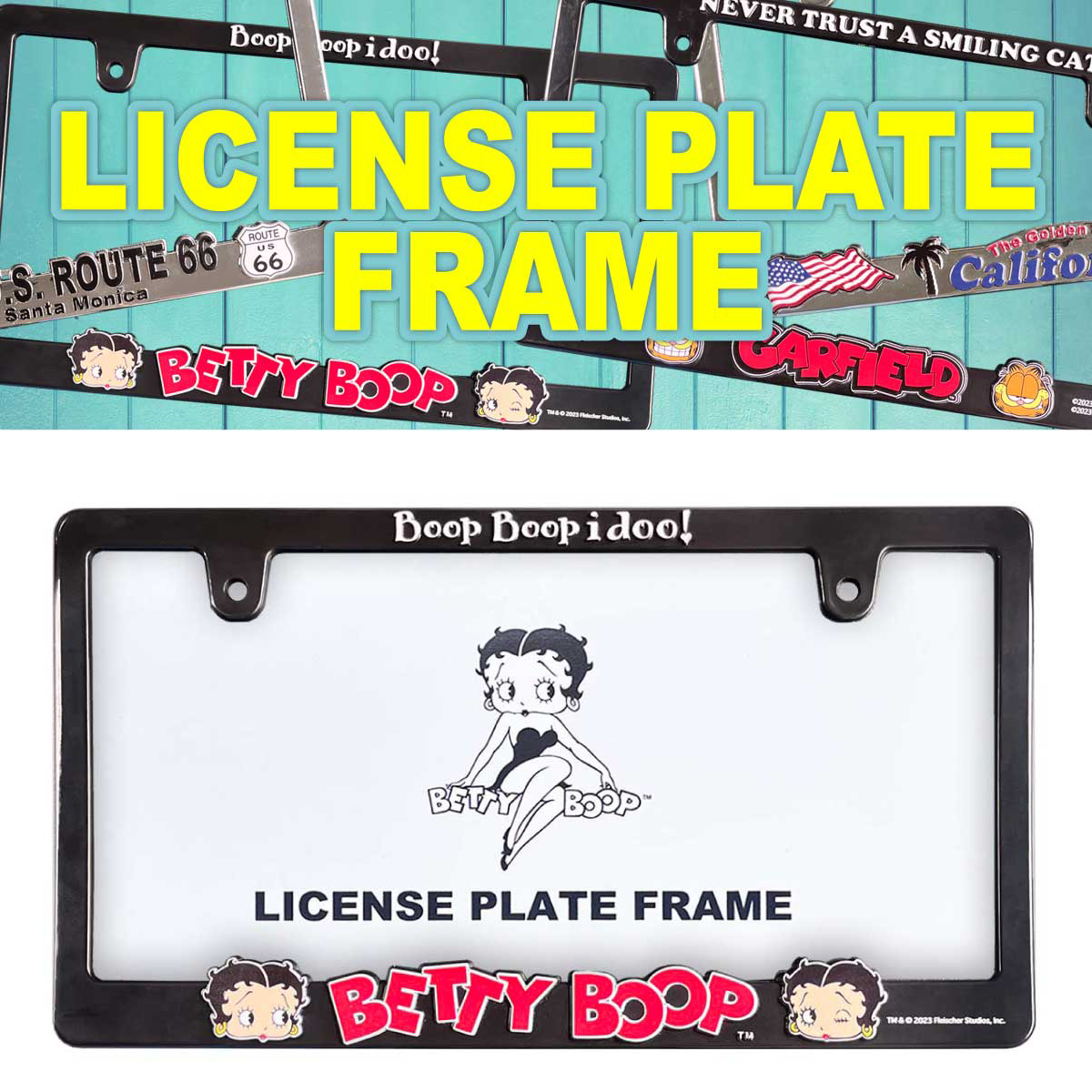 BETTY BOOP LICENSE PLATE FRAME  Lic-Flame-BETTY ベティーブープライセンス プレート フレーム 日本車対応サイズ アメリカン雑貨