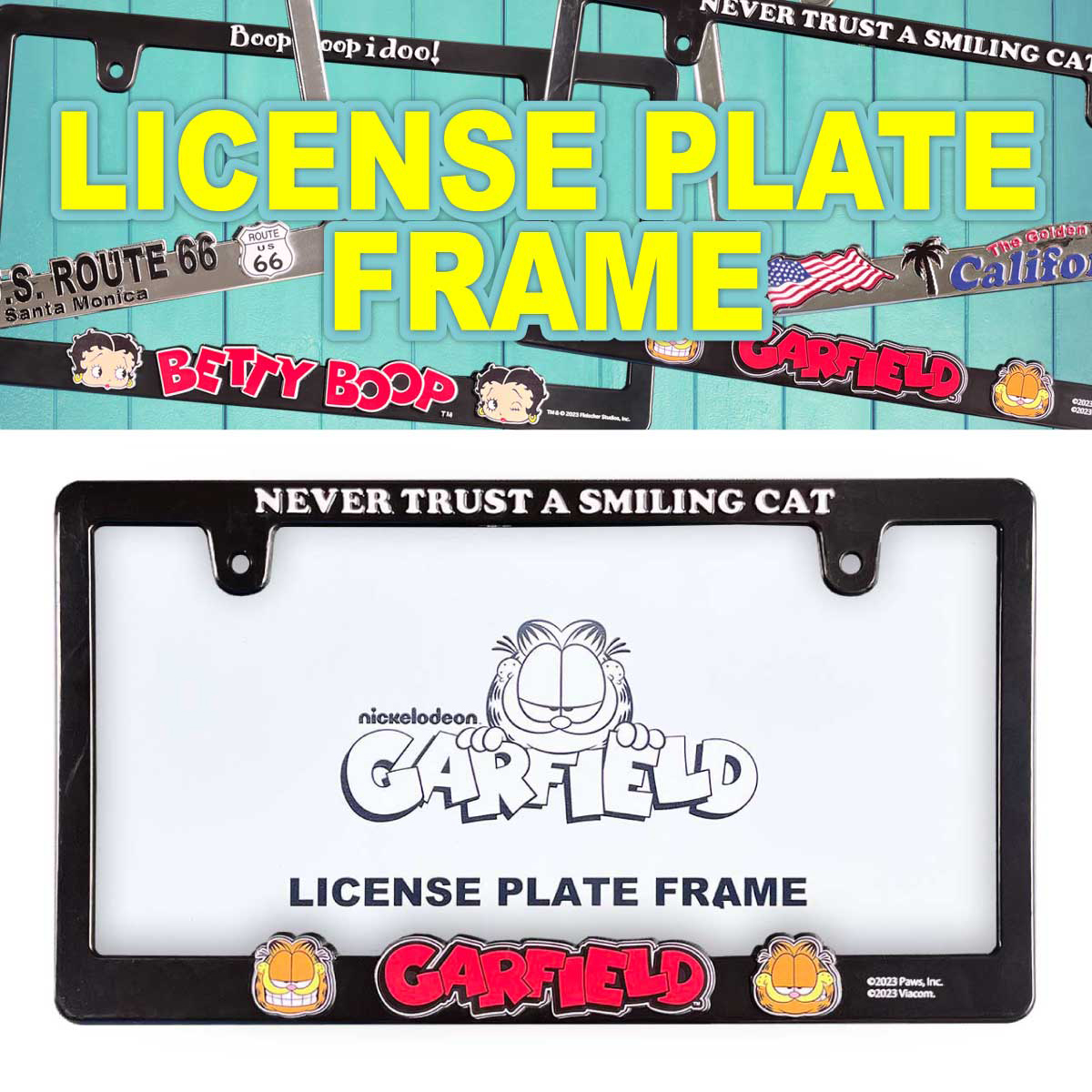 GARFIELD LICENSE PLATE FRAME  Lic-Flame-GA ガーフィールドライセンス プレート フレーム 日本車対応サイズ アメリカン雑貨