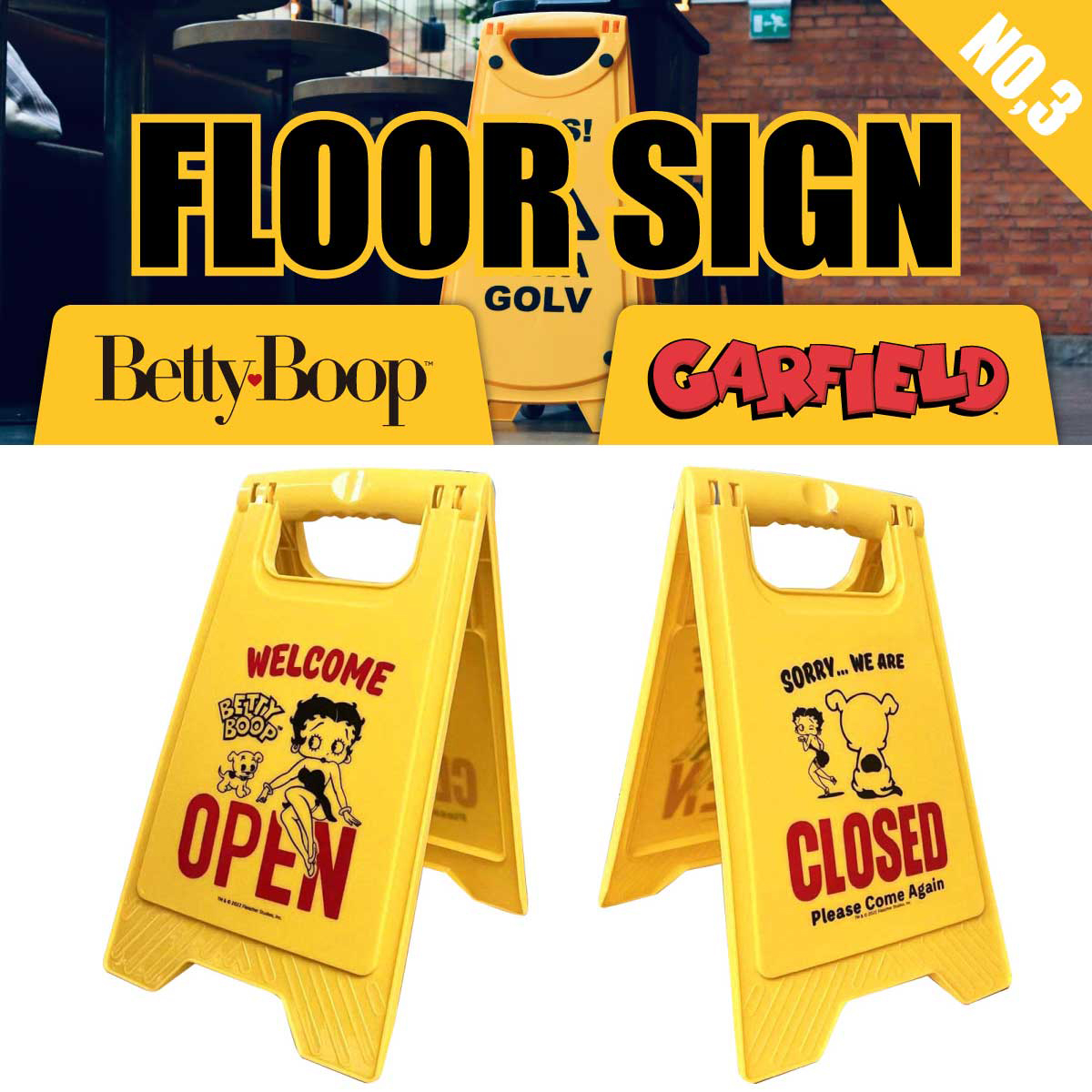 FLOOR SIGN フロアサイン BT-OPEN CLOSED BETTY BOOP アメリカンキャラクターベティーブープ  CAUTION BOARD AMERICAN GARAGE アメリカン雑貨