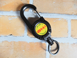 4610ｍotors Carabiner Reel Key Ring BLACK シロウトモータース カラビナ リール キーリング 黒★4610MOTORS シロウトモータース