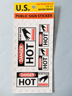 PS-V3★貼るだけでアメリカン！アメリカンなパブリックサインのバリューステッカー★シール 警告 注意 危険 一般
