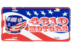 シロウトモータース★USA LIC SIZE★コマーシャルプレート☆ＵＳＡ ＶＷ 4610ＭＯＴＯＲＳ　ＲＥＤ