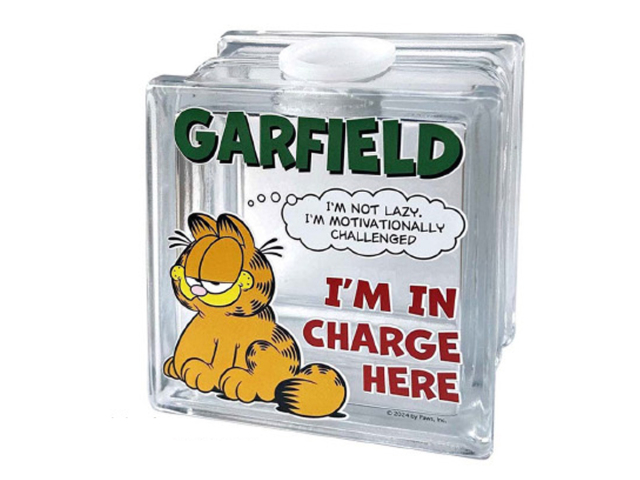 GARFIELD GLASS SIGN BANK ガーフィールドガラスブロック貯金箱