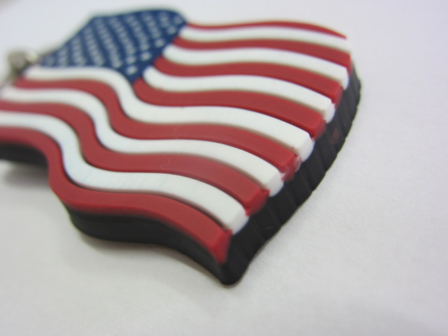 USA FLAG RUBBER KEY RING☆星条旗柄ラバーキーリング