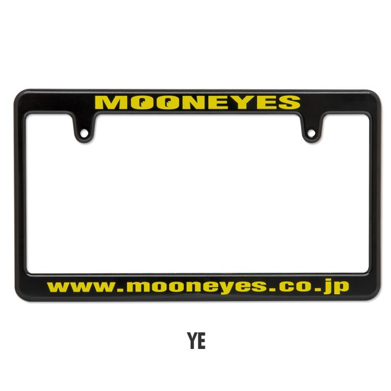 New Standard MOONEYES License Plate Frame Black 【MG058BKMOYE】 ニュー スタンダード ムーンアイズ ライセンス プレート フレーム ブラック YEL（日本サイズ）