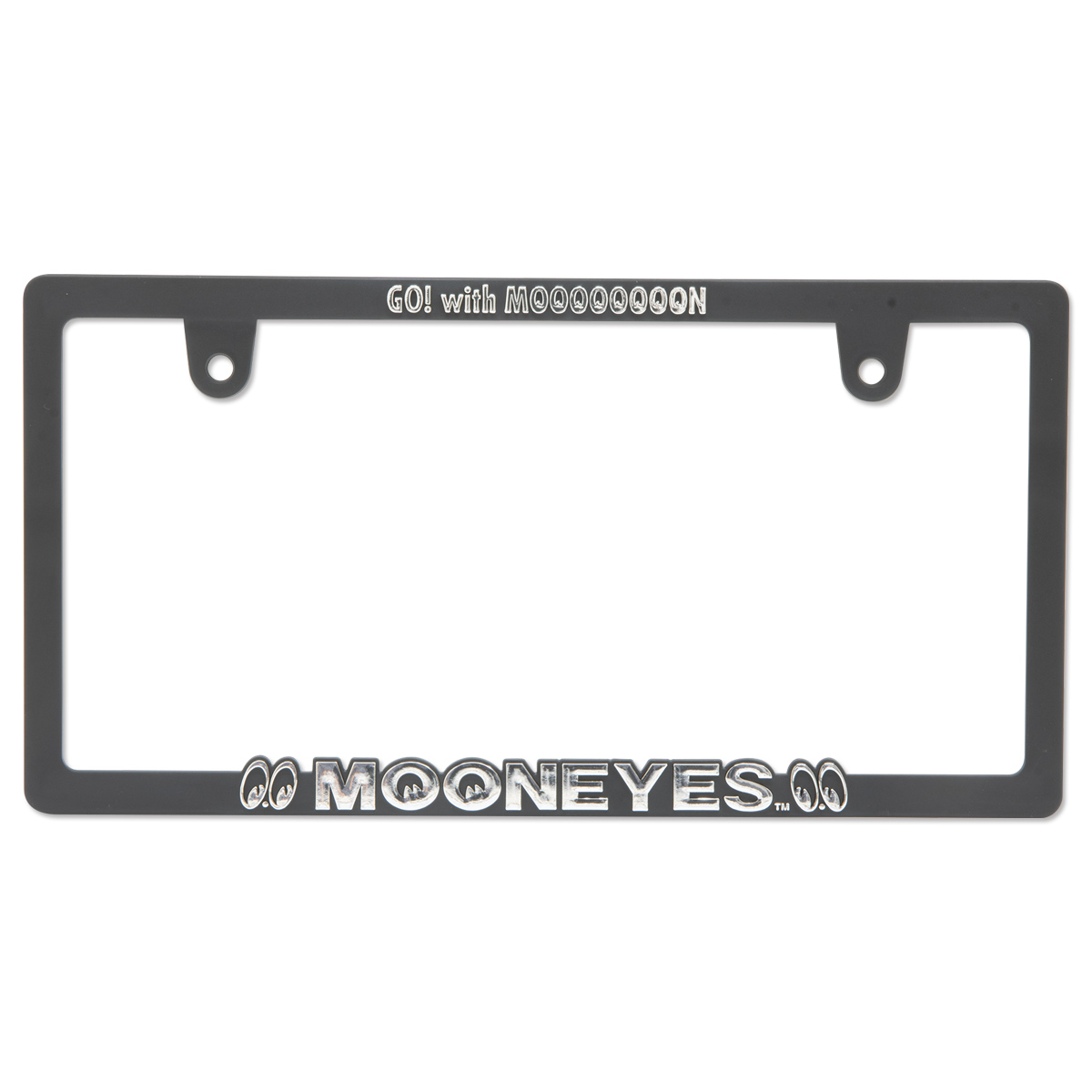 Raised MOONEYES Logo Skinny License Plate Frame  [MG063BKMO] レイズド ムーンアイズ ロゴ スキニー ライセンス プレート フレーム