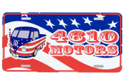 シロウトモータース★USA LIC SIZE★コマーシャルプレート☆ＵＳＡ ＶＷ 4610ＭＯＴＯＲＳ　ＲＥＤ