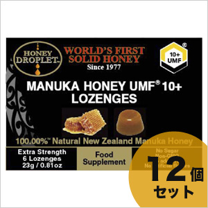 【ハニージャパン】 100%UMFマヌカハニー 10+ ロゼンジ(のど飴) 6粒 12個セット
