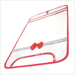 【日本製】【女の子向け】 透明・防水 ランドセルカバー リボン付 反射テープ付 レッド