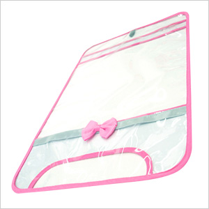 【日本製】【女の子向け】 透明・防水 ランドセルカバー リボン付 反射テープ付 ピンク