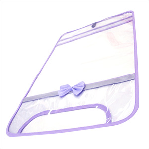 【日本製】【女の子向け】 透明・防水 ランドセルカバー リボン付 反射テープ付 ラベンダー