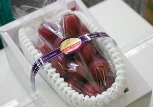 ルビーロマン 石川県産 糖度18度以上の高級赤ぶどうを販売取寄 秀品 1房 約700ｇ