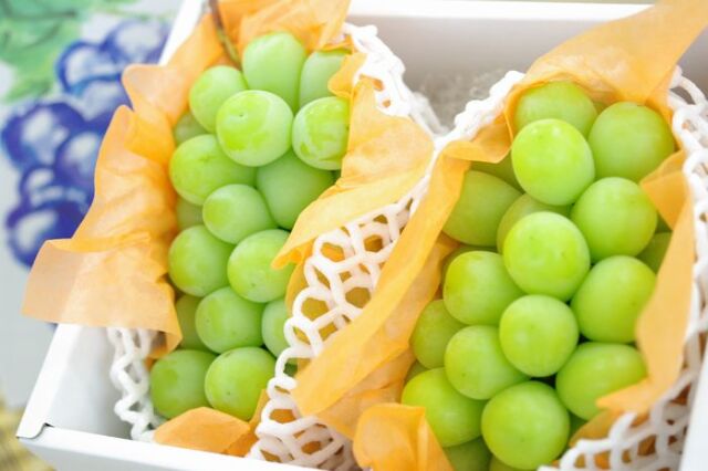 シャインマスカット葡萄通販 種なし皮ごと食べられるぶどうを販売取寄。