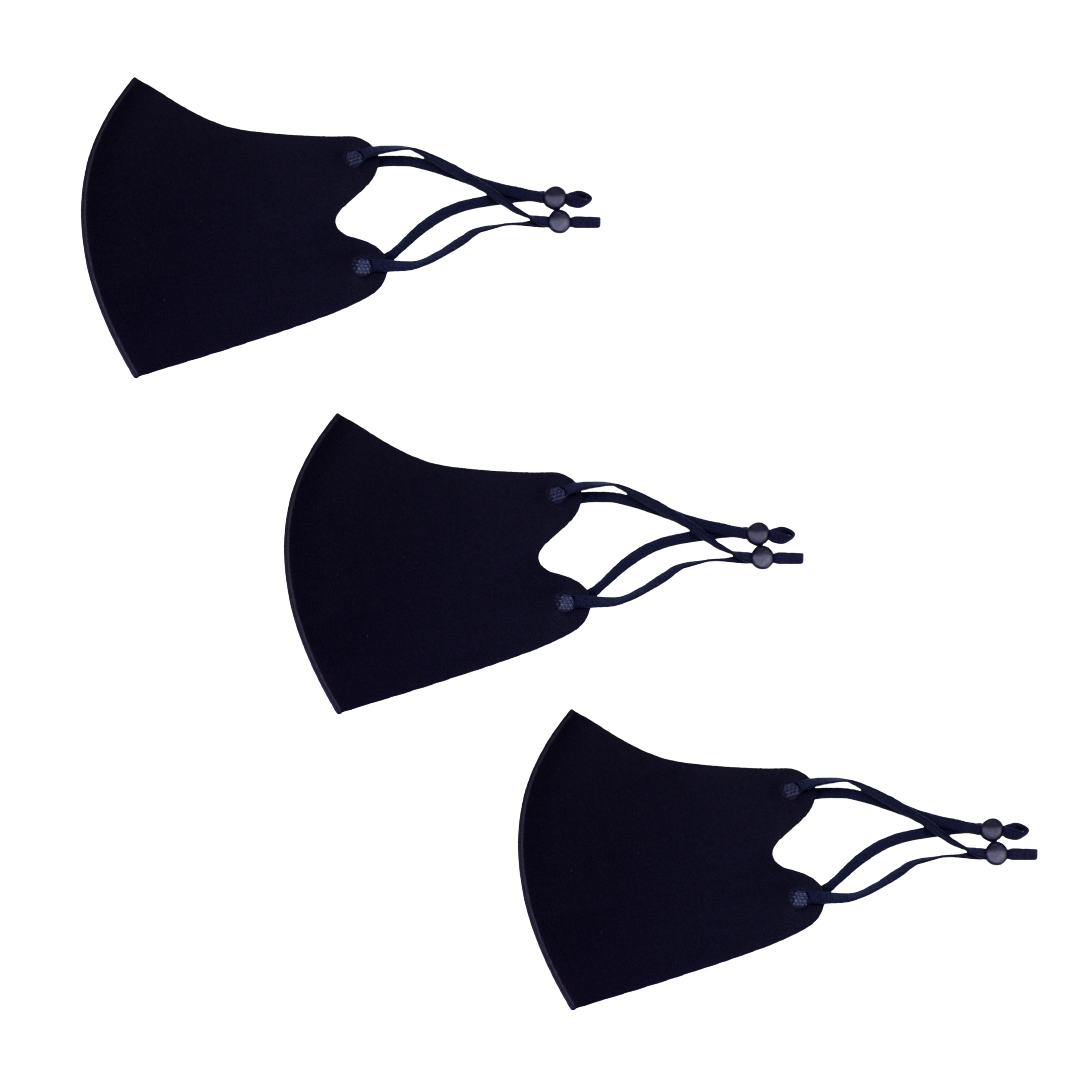 冷感マスク３枚SET (黒) 山下智久様ご愛用モデル 春夏用 冷感 抗菌 消臭 洗えるマスク