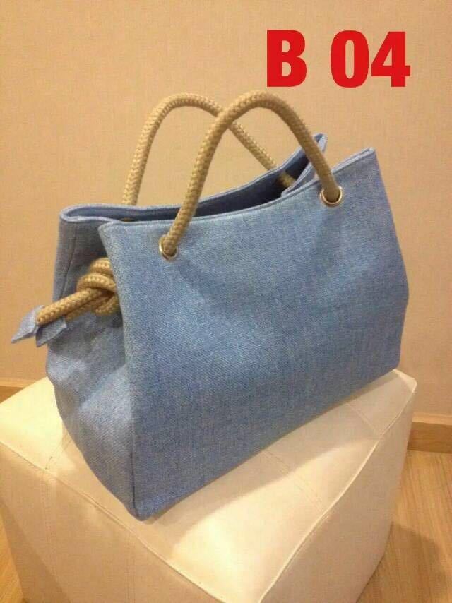 ロープバッグ　水色