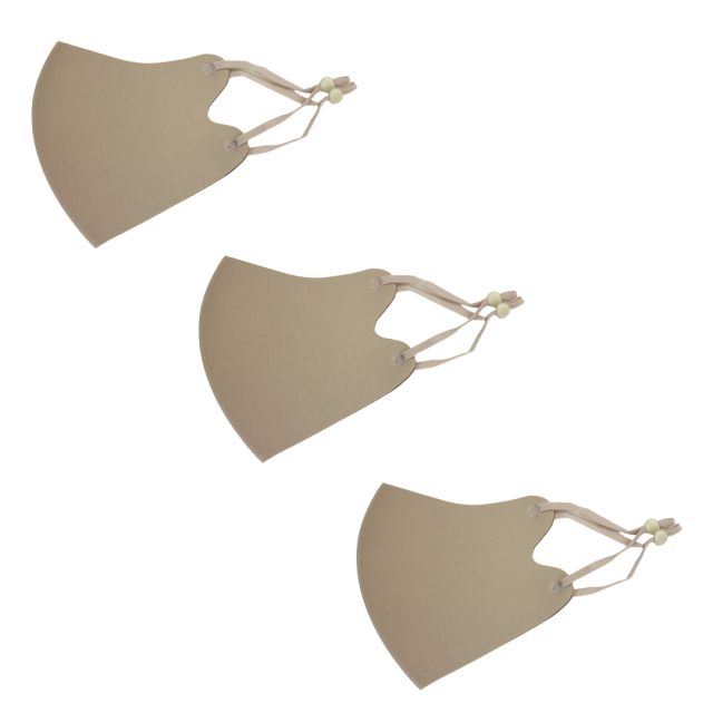 冷感マスク３枚SET (ベージュ) 春夏用 冷感 抗菌 消臭 洗えるマスク