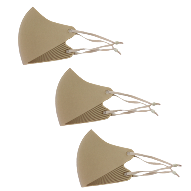 温感 小顔エッジマスク３枚SET（ベージュ）秋冬用　温感　抗菌　消臭　防寒　洗えるホットマス！