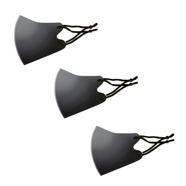 冷感マスク３枚SET (黒グラデーション) 春夏用 冷感 抗菌 消臭 洗えるマスク