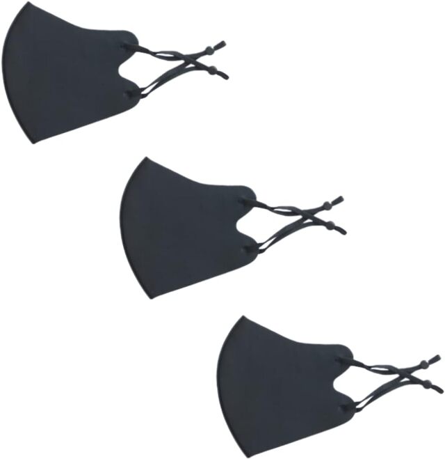 温感マスク３枚SET（ダークグレー）秋冬用　温感　抗菌　消臭　防寒　洗えるホットマスク SML