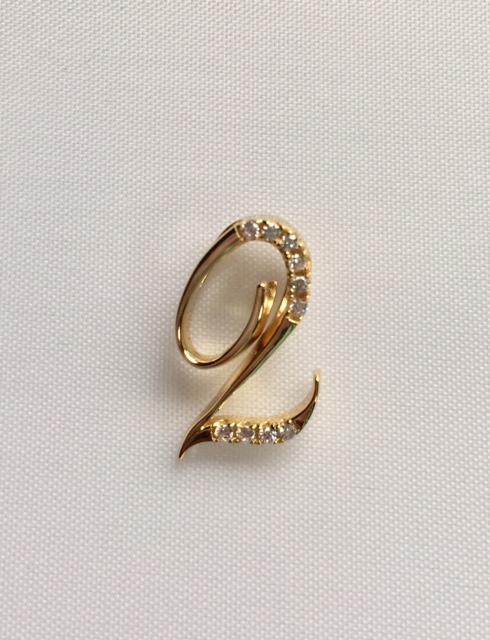 ナンバーペンダントトップ2ゴールド