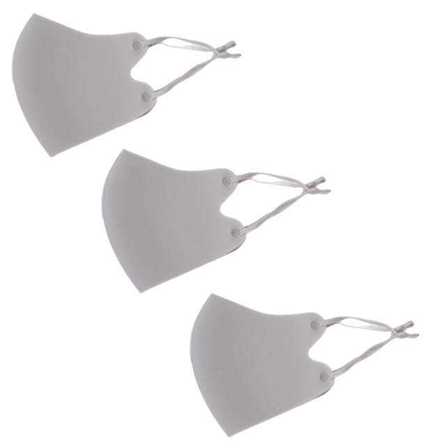 温感マスク３枚SET（ライトグレー）秋冬用　温感　抗菌　消臭　防寒　洗えるホットマスク SML