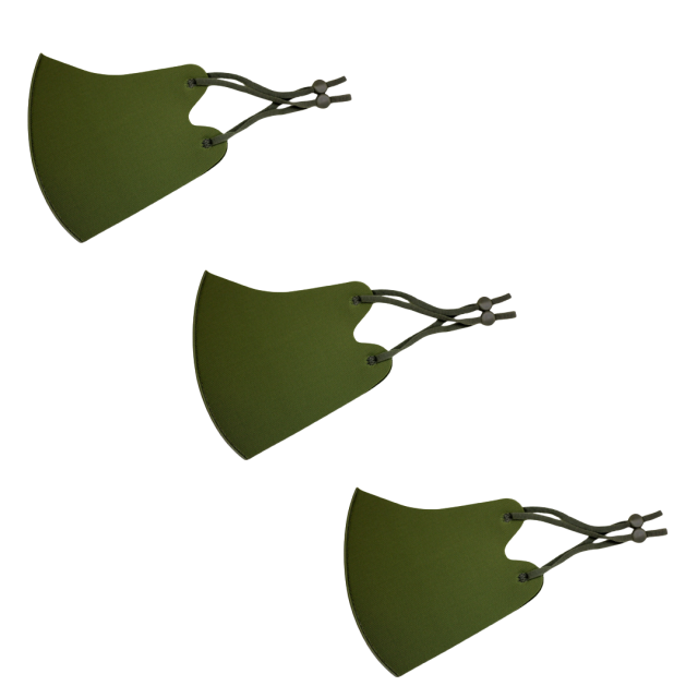 冷感マスク３枚SET (カーキ) 春夏用 冷感 抗菌 消臭 洗えるマスク