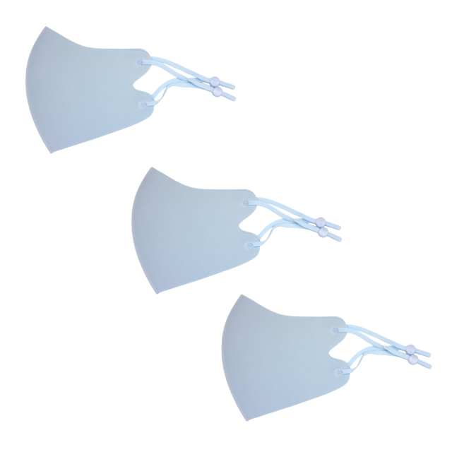 冷感マスク３枚SET (ライトブルー) 春夏用 冷感 抗菌 消臭 洗えるマスク