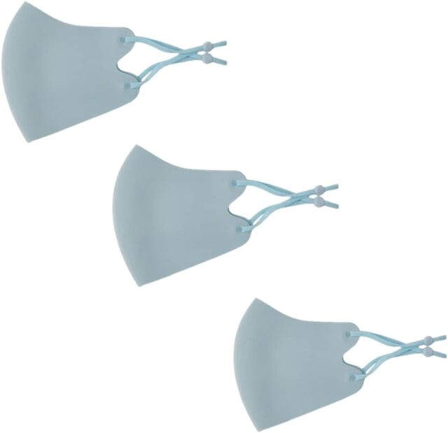 温感マスク３枚SET（ライトブルー）秋冬用　温感　抗菌　消臭　防寒　洗えるホットマスク SML