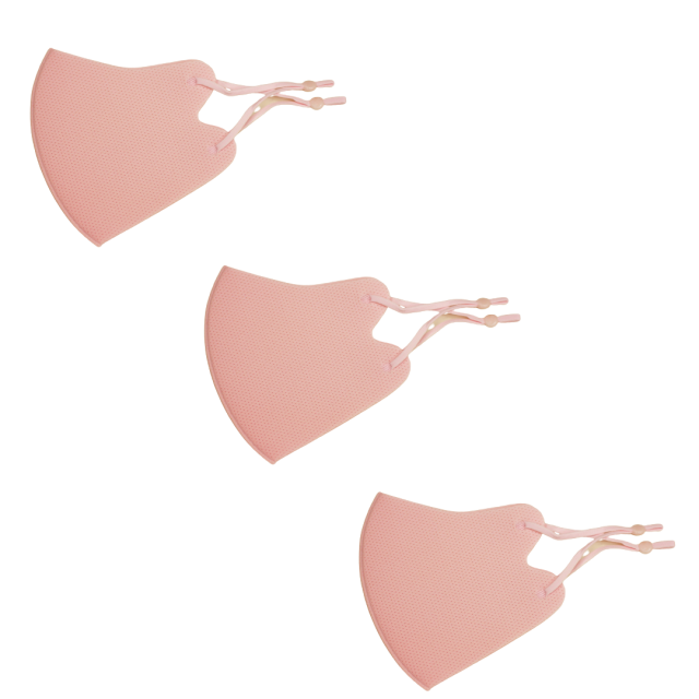 冷感マスク３枚SET (メッシュピンク) 春夏用 冷感 抗菌 消臭 洗えるマスク