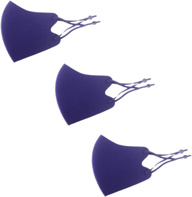 温感マスク３枚SET（ネイビー）秋冬用　温感　抗菌　消臭　防寒　洗えるホットマスク！S,M,L