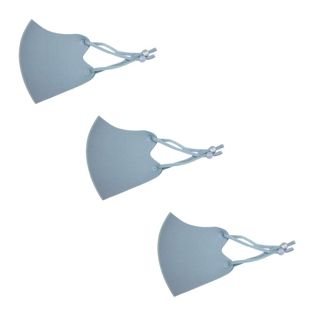 冷感マスク３枚SET (グレー) 春夏用 冷感 抗菌 消臭 洗えるマスク