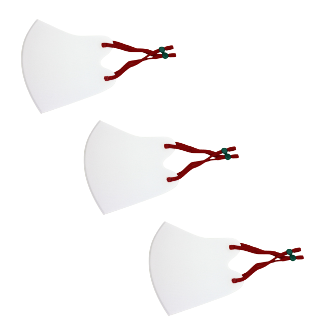 冷感マスク３枚SET (白紐赤) 春夏用 冷感 抗菌 消臭 洗えるマスク