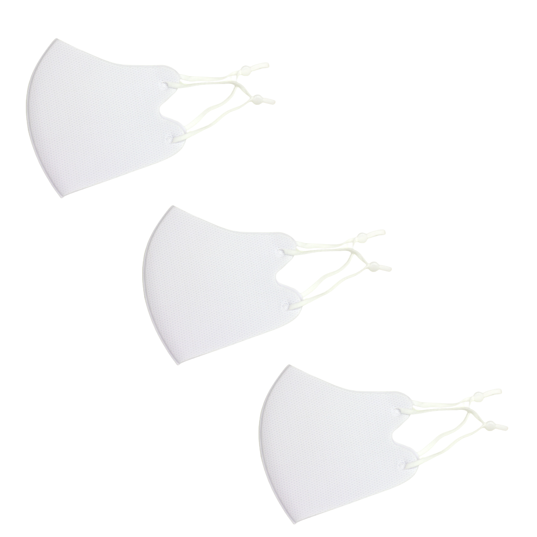 冷感マスク３枚SET (メッシュ白) 春夏用 冷感 抗菌 消臭 洗えるマスク