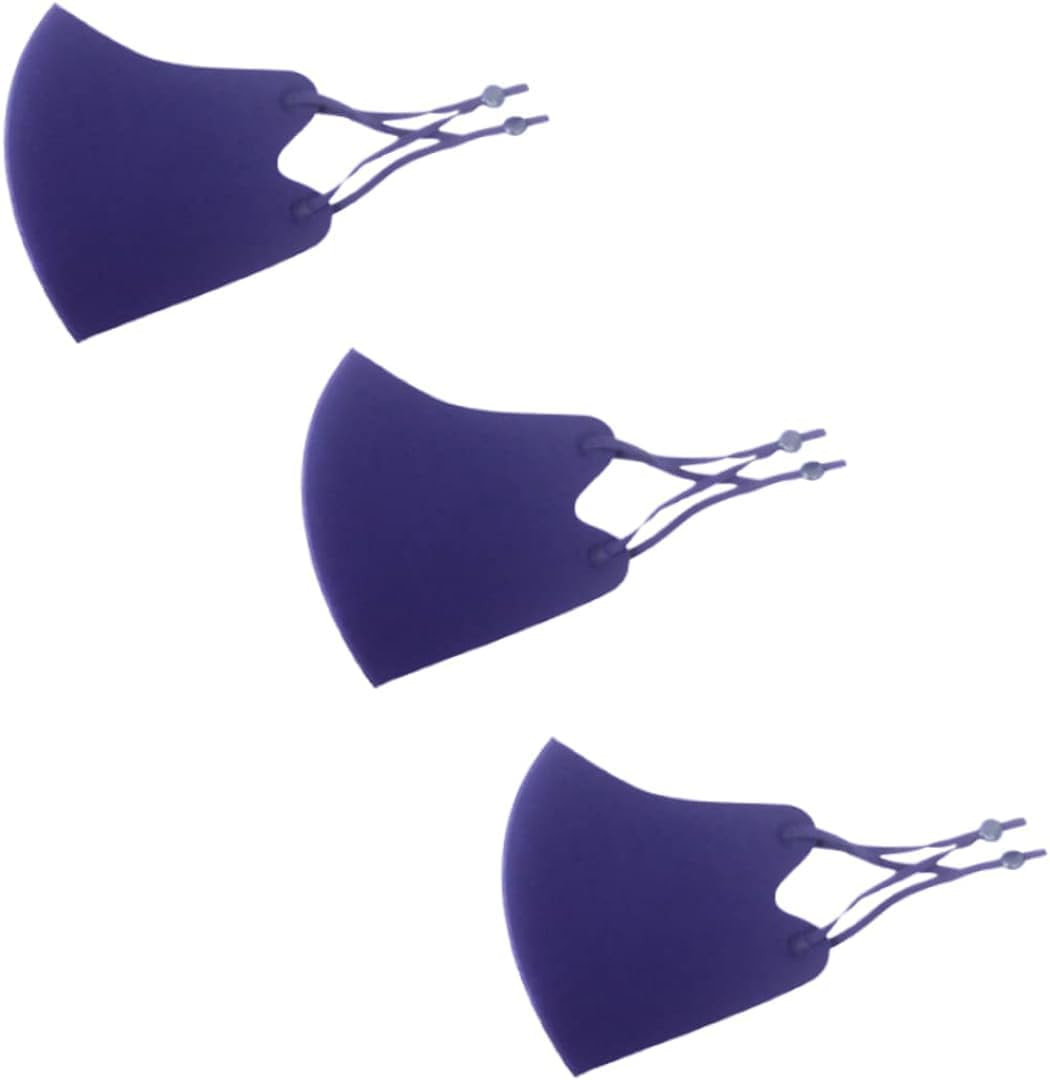 冷感マスク３枚SET  冷感　抗菌 消臭 洗えるマスク（ネイビー）S,M,L