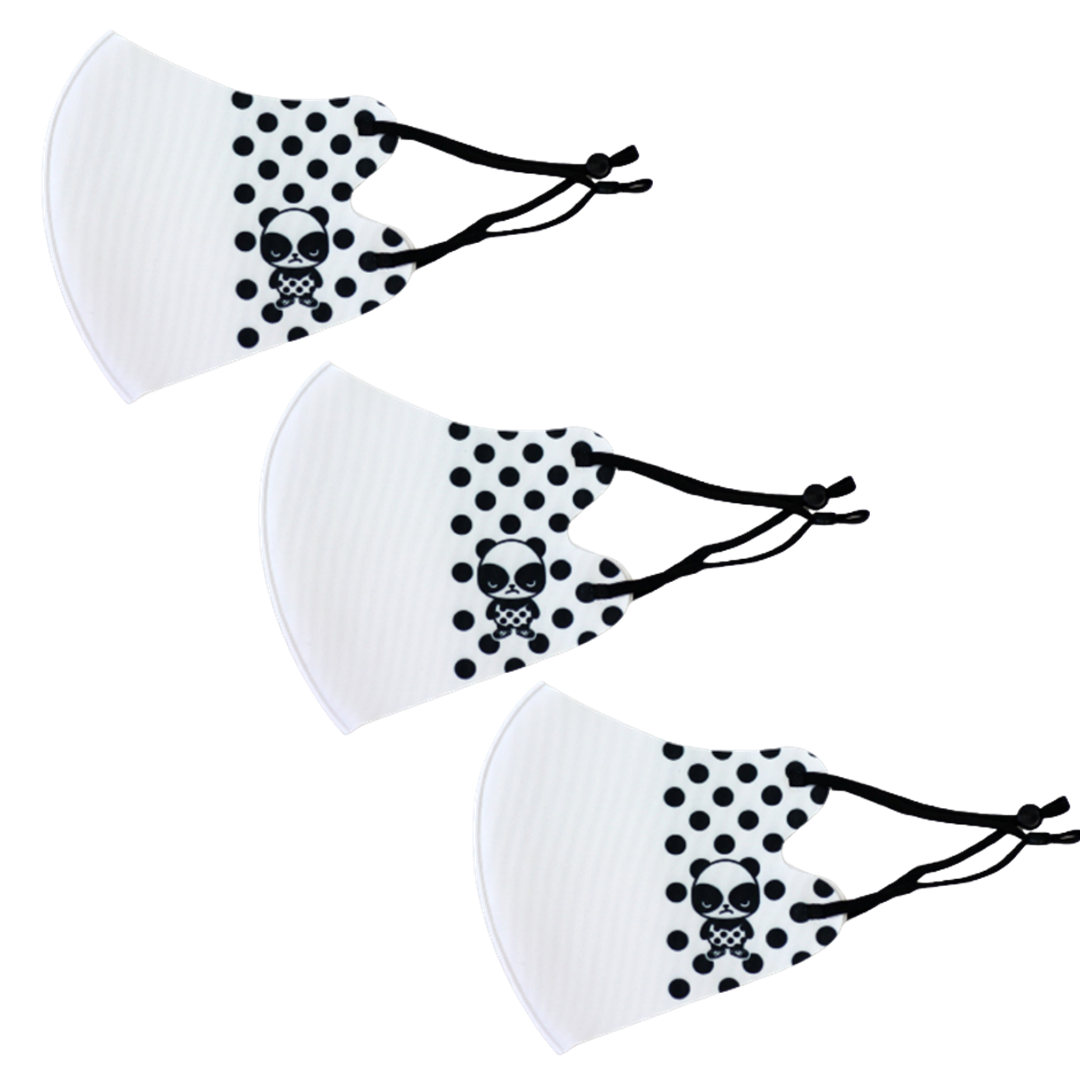 冷感マスク３枚SET (パンダ) 春夏用 冷感 抗菌 消臭 洗えるマスク