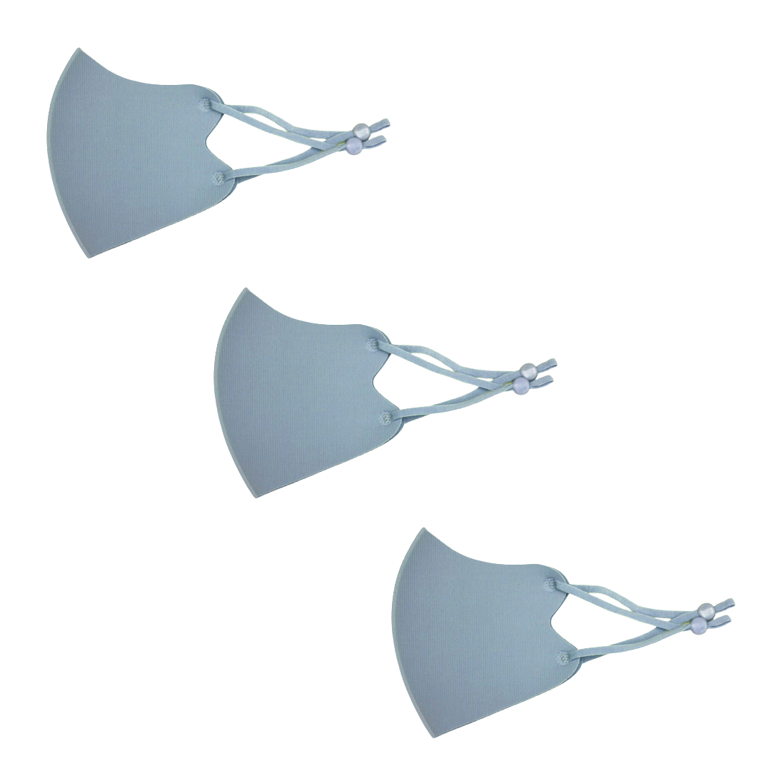 冷感マスク３枚SET (グレー) 春夏用 冷感 抗菌 消臭 洗えるマスク