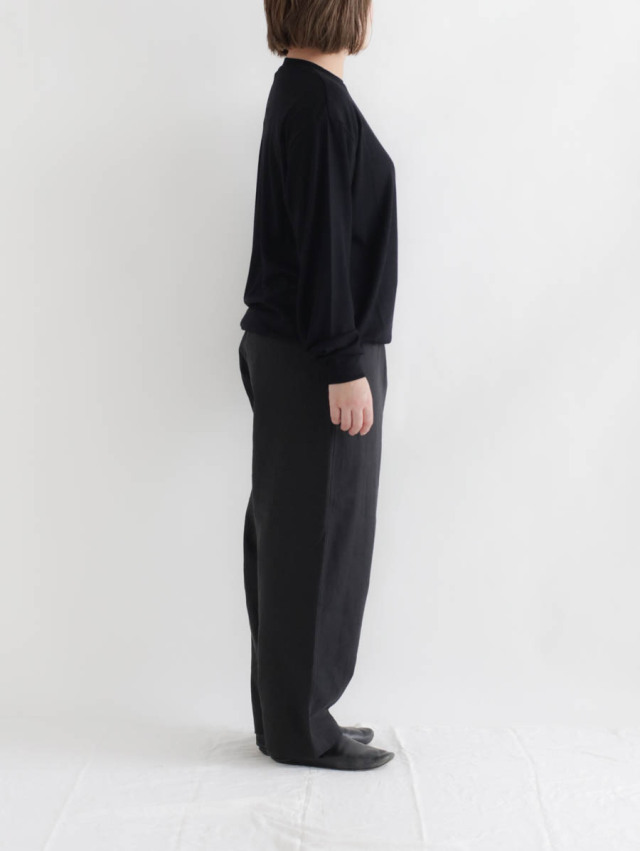 alvana　アルヴァナ　オーバー　クルー　スウェット　ティー　ブラック alvana(アルヴァナ) | ワシ スキッパー L/S クルーニット