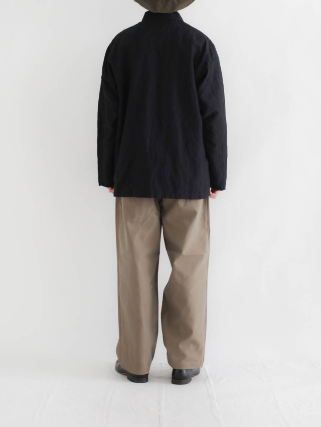 alvana アルヴァナ｜ウールリネン縮絨シャツジャケット（ブラック）