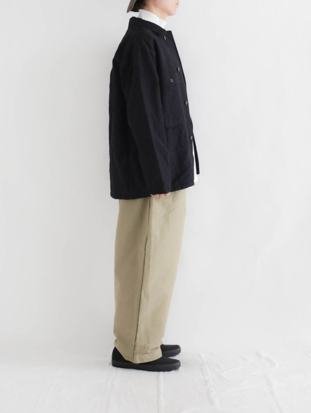 alvana アルヴァナ｜ウールリネン縮絨シャツジャケット（ブラック）