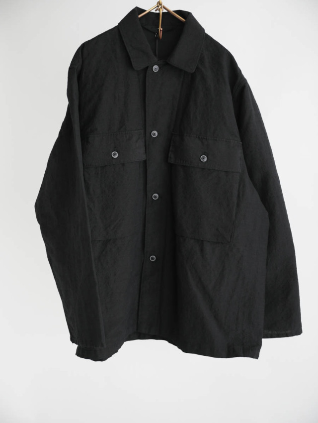 alvana アルヴァナ｜ウールリネン縮絨シャツジャケット（ブラック）