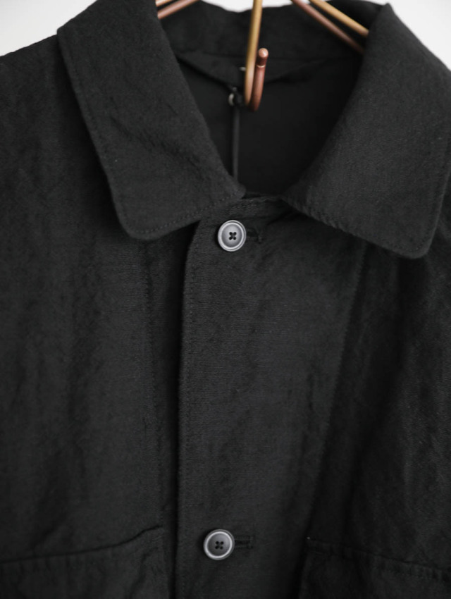 alvana アルヴァナ｜ウールリネン縮絨シャツジャケット（ブラック）