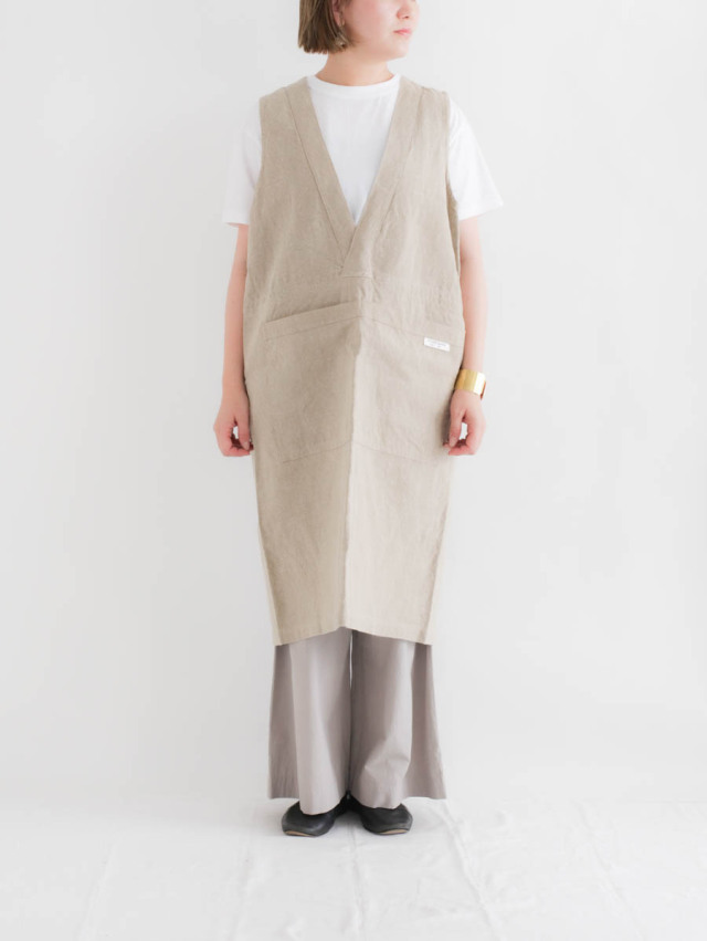 ARTEPOVERA リネンエプロン ARTE POVERA アルテポーヴェラ｜リネンシーツエプロン（ブラック）