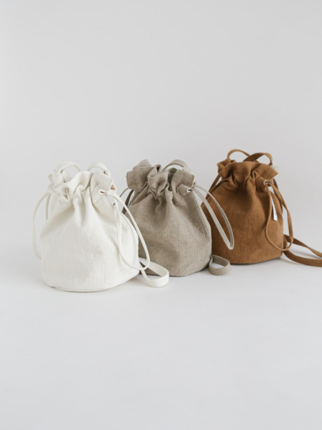 Arte Povera アルテポーヴェラ イタリアリネン染巾着ショルダーbag