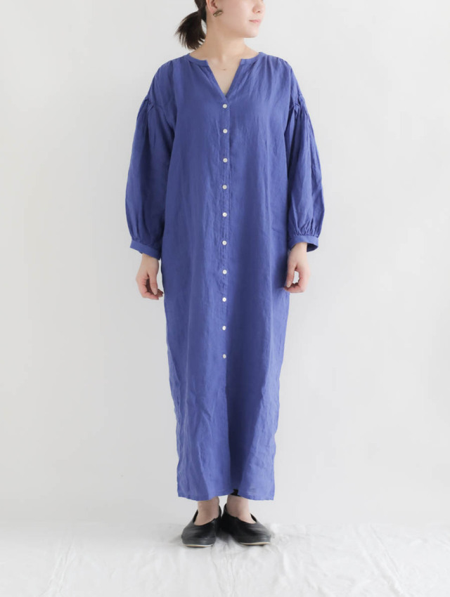 ARTE POVERA アルテポーヴェラ / リネン染めプリーツスリーブロング