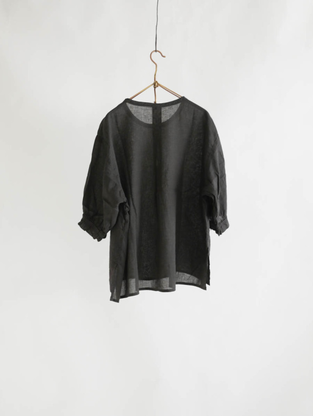 ARTE POVERA アルテポーヴェラ｜リネンコットンクルーシャツ（ダーク