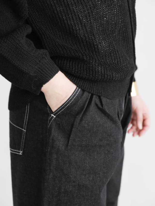 ARTE POVERA アルテポーヴェラ｜12ozデニム2タックパンツ（ブラック）