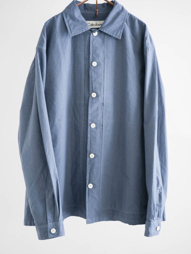 Caledoor カレドアー / Garment Dye Cotton Wool Shirt Blouson ブルー 